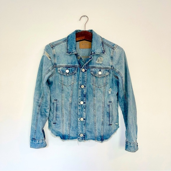 Blank NYC Raw Hem Distressed Denim Jean Jacket - Picture 2 of 11